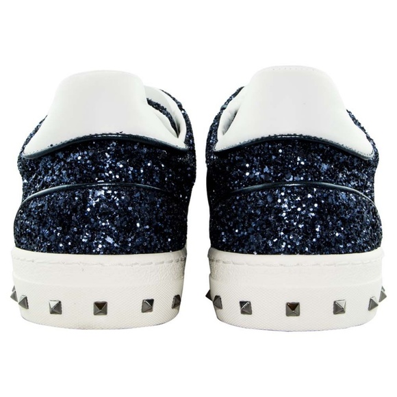 Valentino Flycrew Glitter Leather Sneaker Blue - Picture 4 of 6